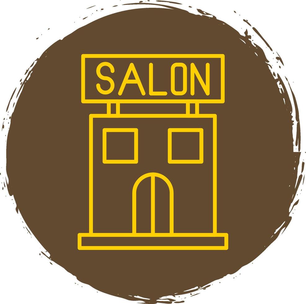 Salon Line Circle Yellow Icon vector