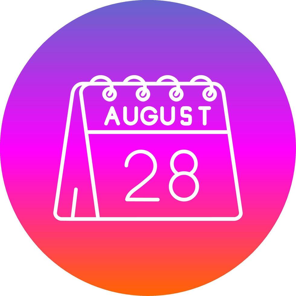 28th of August Line Gradient Circle Icon vector