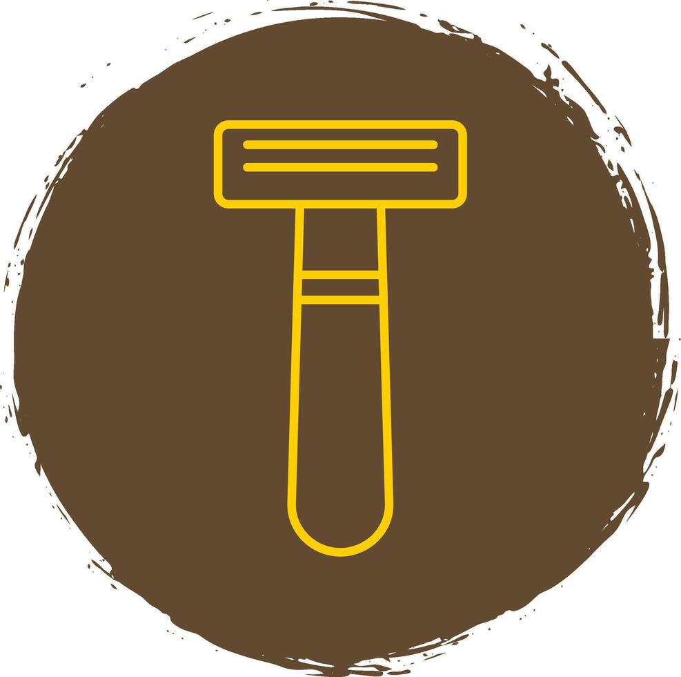 Shaving Razor Line Circle Yellow Icon vector