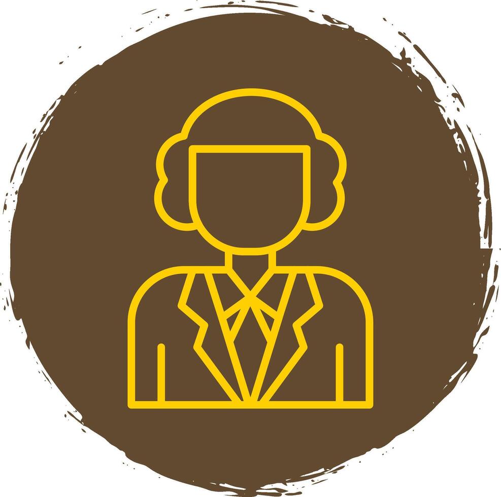 Judge Line Circle Yellow Icon vector