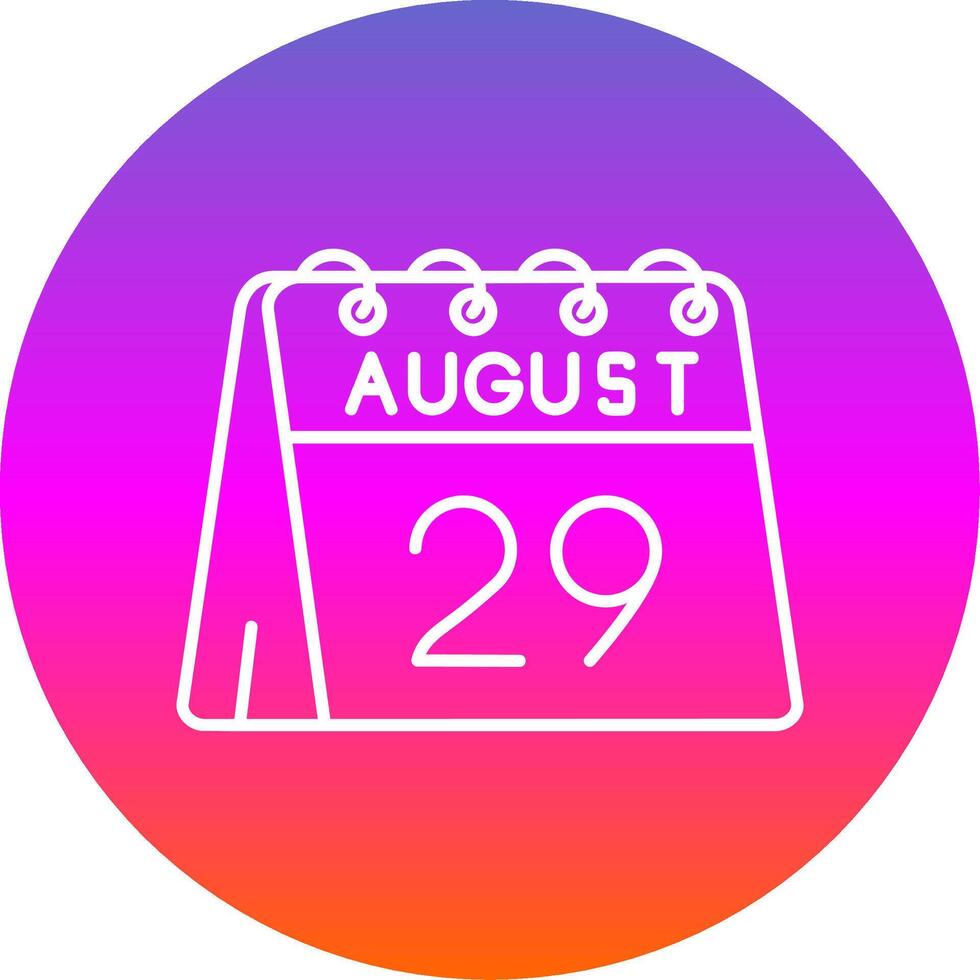 29th of August Line Gradient Circle Icon vector