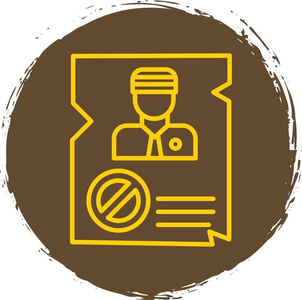 Blaklist Line Circle Yellow Icon vector