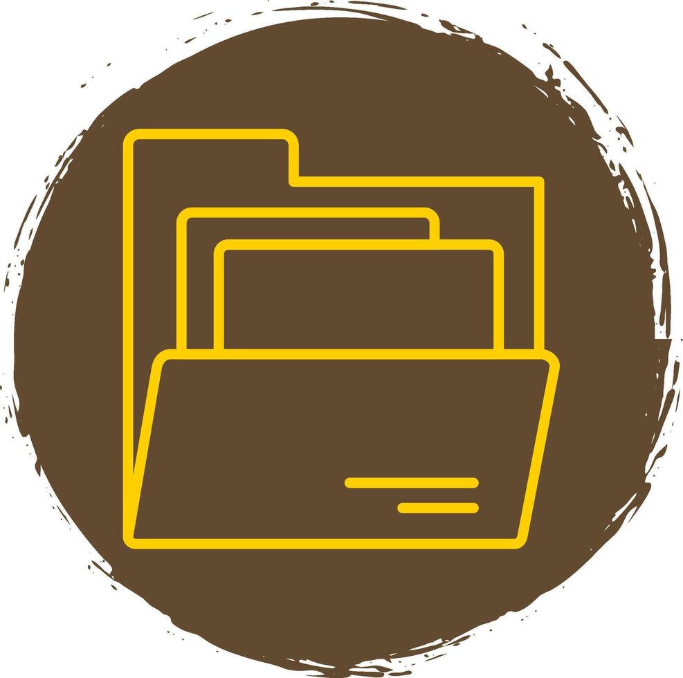 Files Line Circle Yellow Icon vector