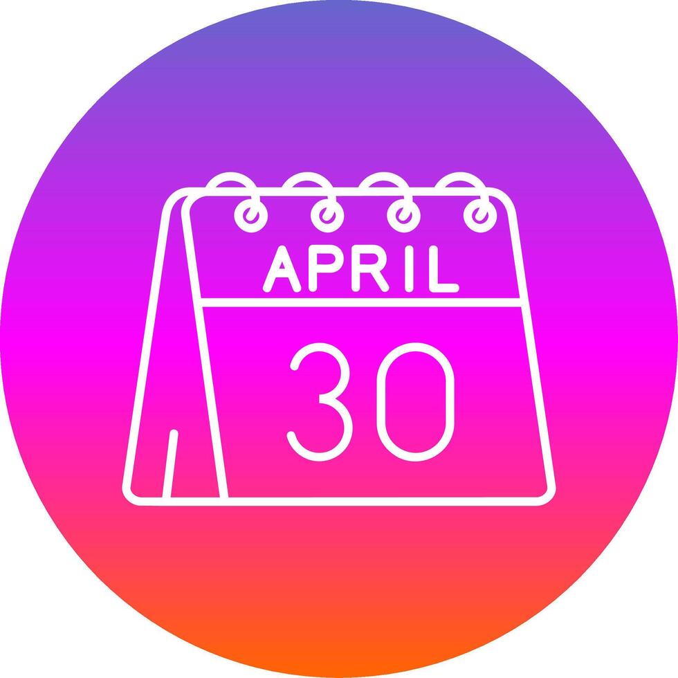 30th of April Line Gradient Circle Icon vector