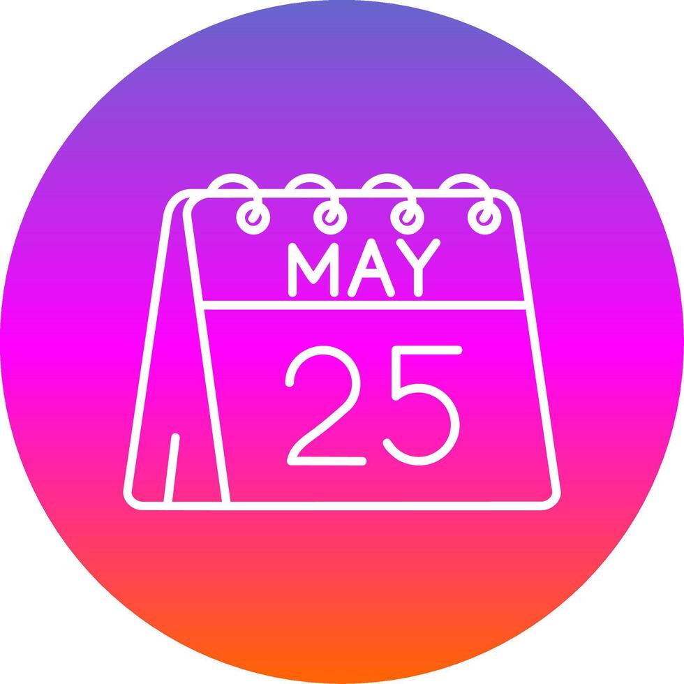 25th of May Line Gradient Circle Icon vector