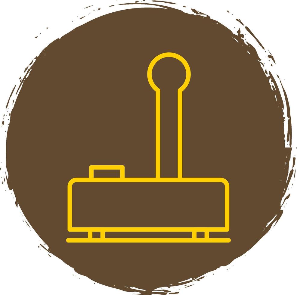 Joystick Line Circle Yellow Icon vector