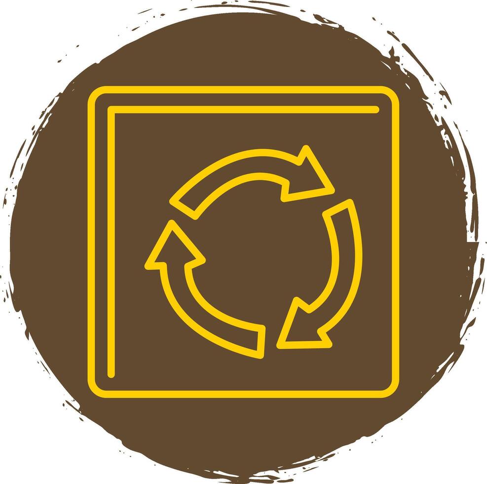 Roundabout Line Circle Yellow Icon vector