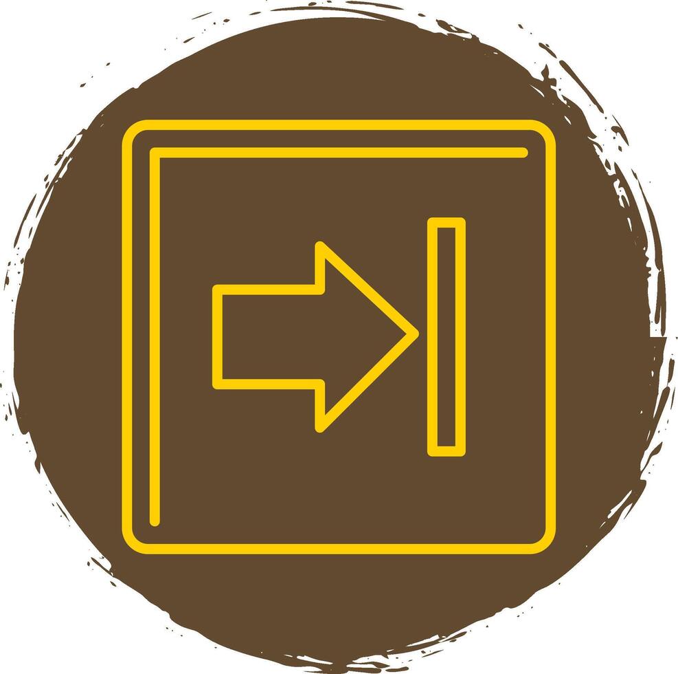 Right Arrow Line Circle Yellow Icon vector