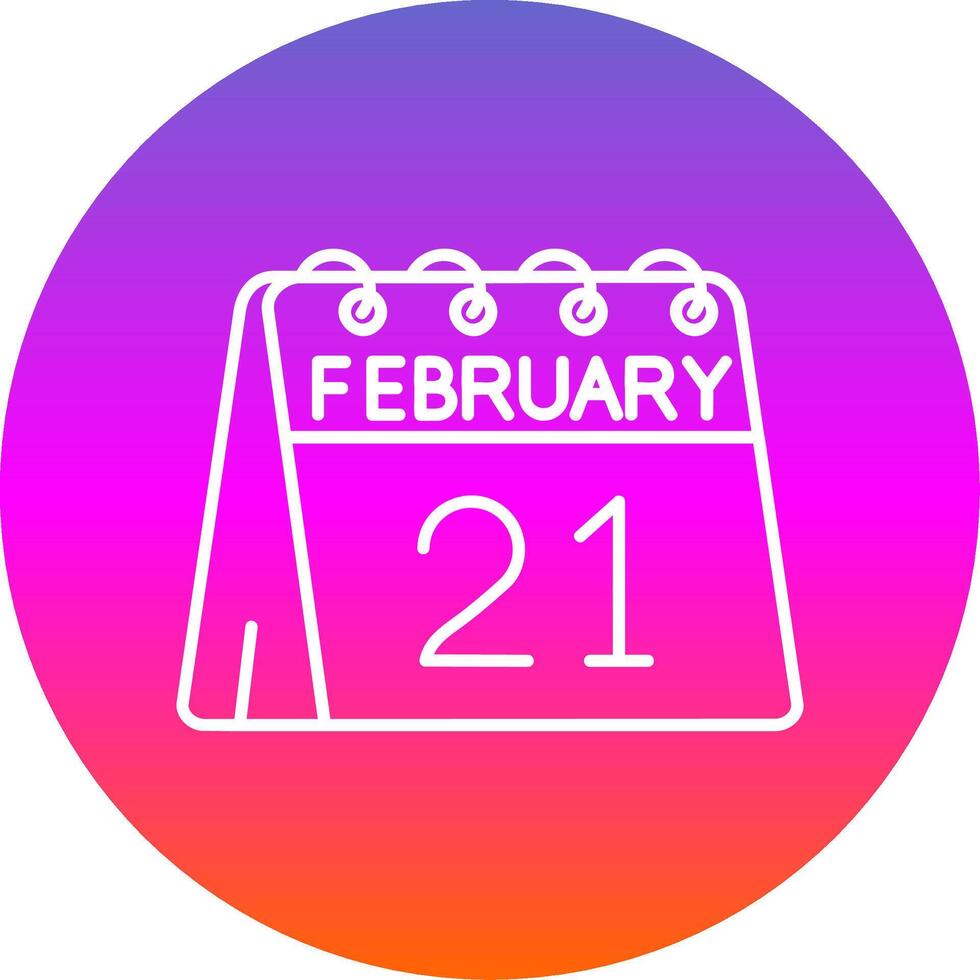 21st of February Line Gradient Circle Icon vector