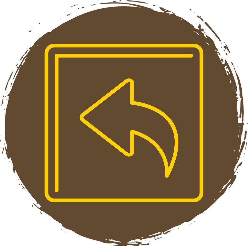 Curved Left Line Circle Yellow Icon vector