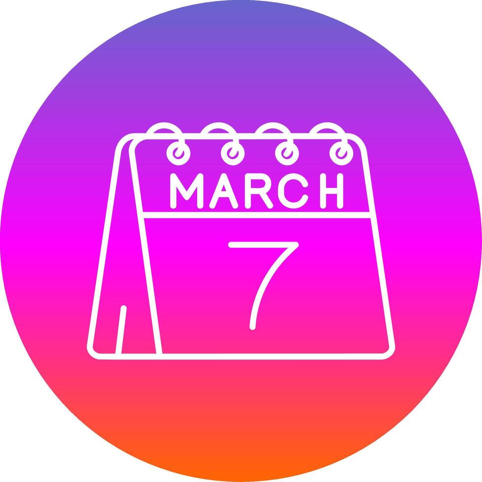 7th of March Line Gradient Circle Icon vector