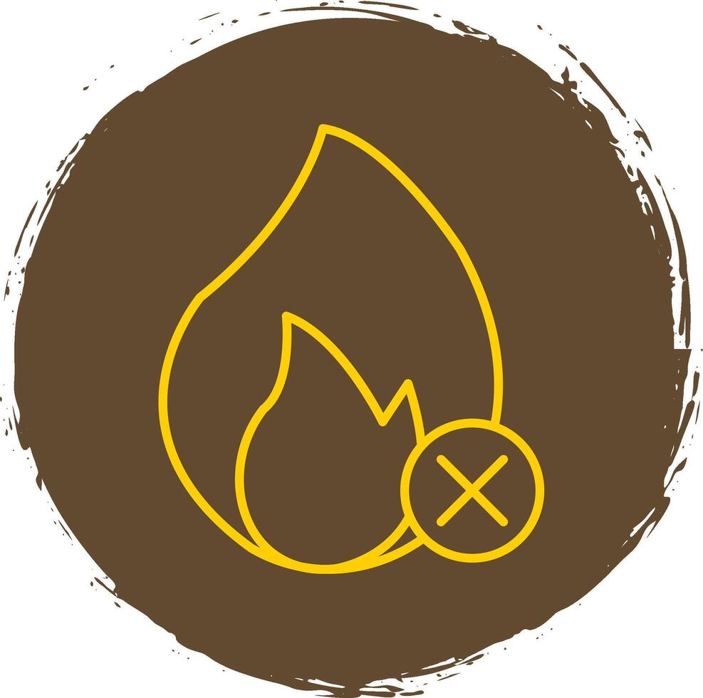 No Fire Line Circle Yellow Icon vector