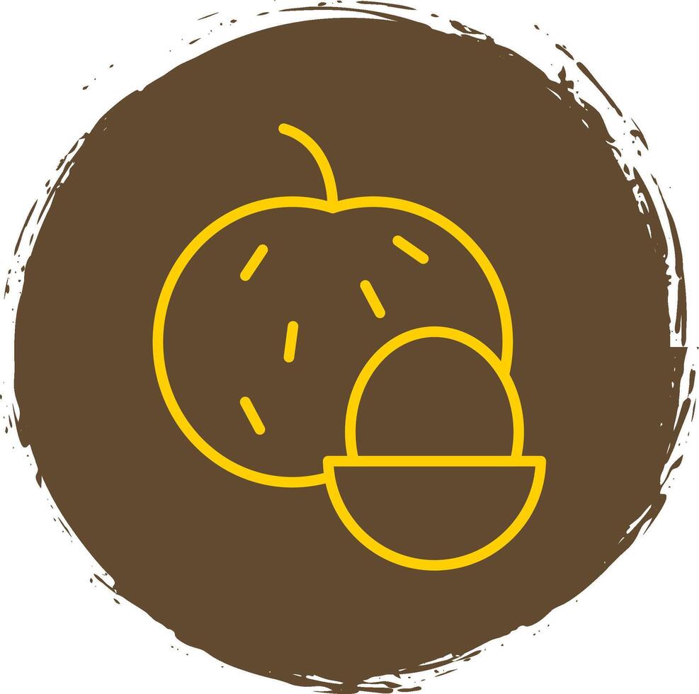 Longan Line Circle Yellow Icon vector
