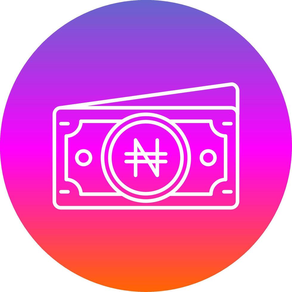 Naira Line Gradient Circle Icon vector