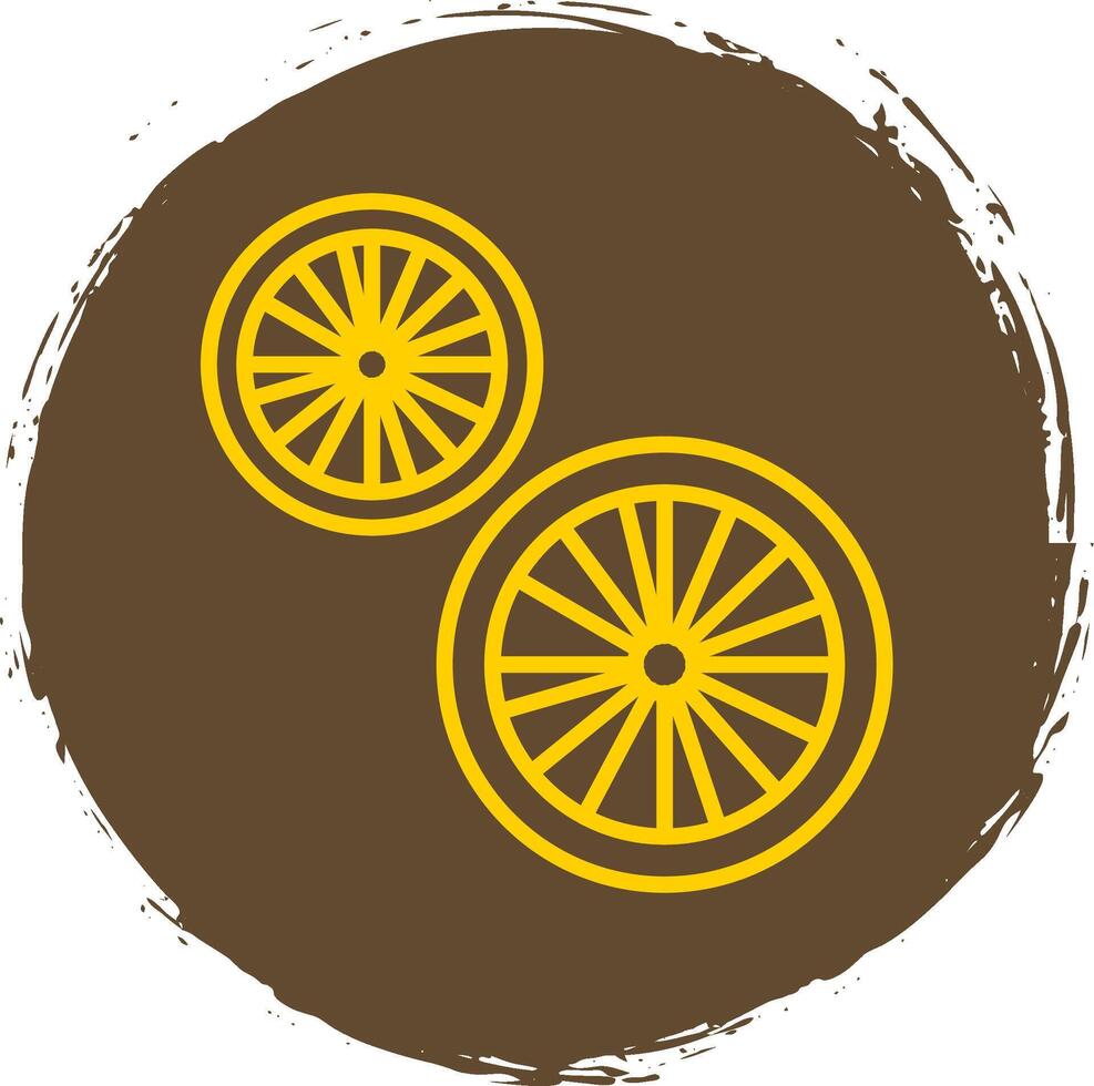 Lime Line Circle Yellow Icon vector