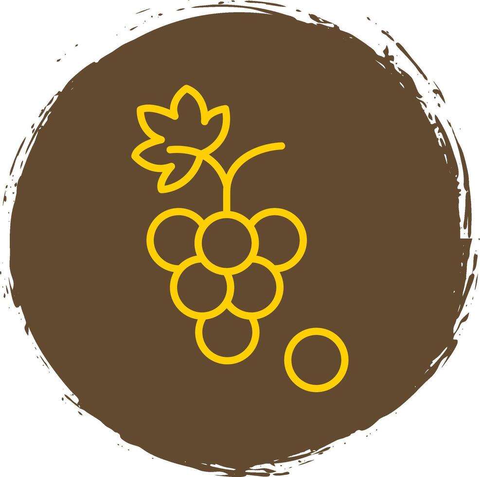 Grapes Line Circle Yellow Icon vector