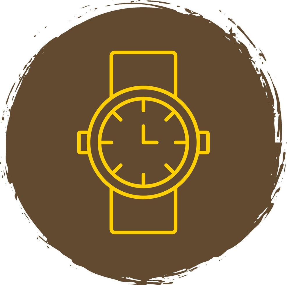Watch Line Circle Yellow Icon vector