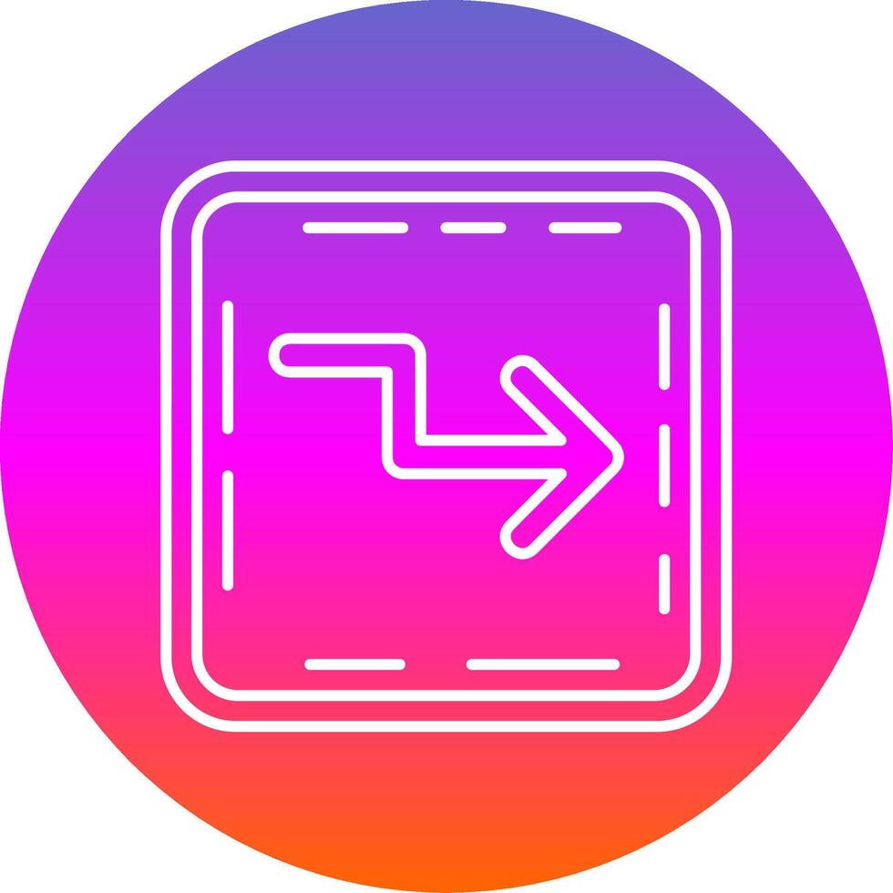 Zigzag Line Gradient Circle Icon vector