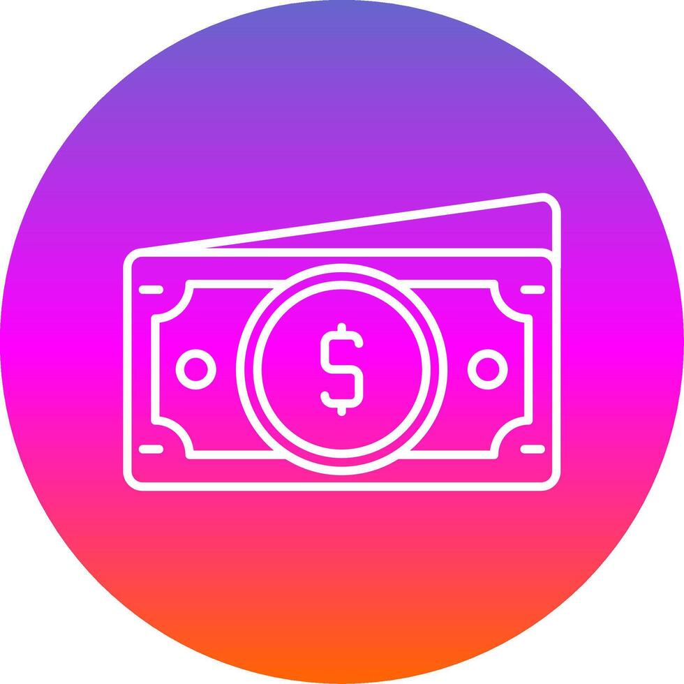 Dollar Line Gradient Circle Icon vector