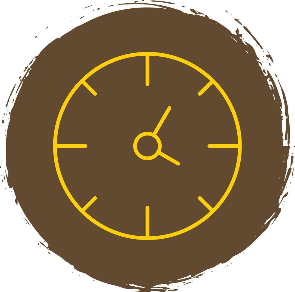 reloj línea circulo amarillo icono vector