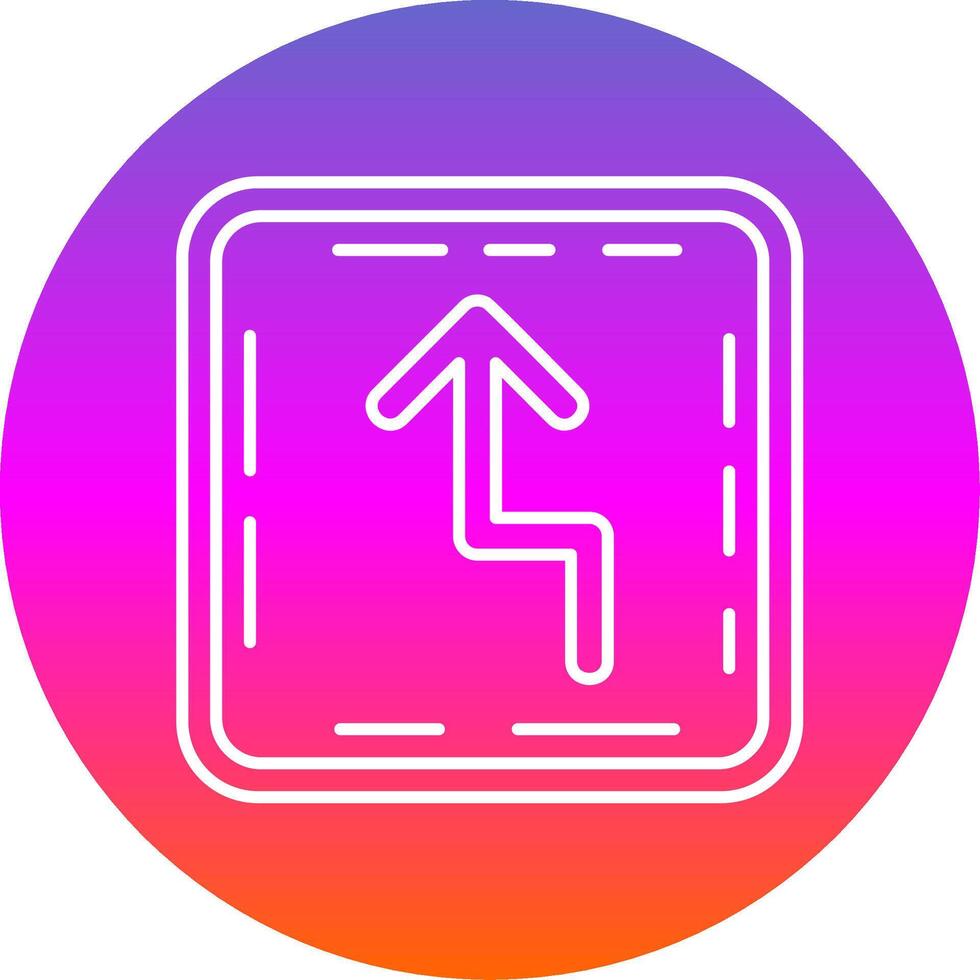 Zigzag Line Gradient Circle Icon vector