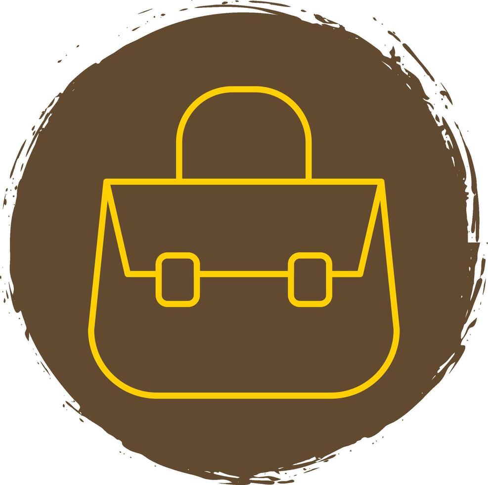 Shoulder Bag Line Circle Yellow Icon vector