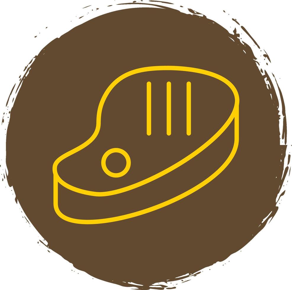 Meat Line Circle Yellow Icon vector