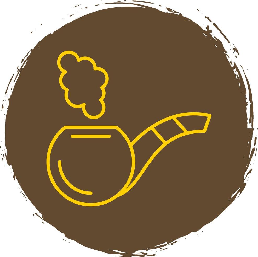 Smoking Pipe Line Circle Yellow Icon vector