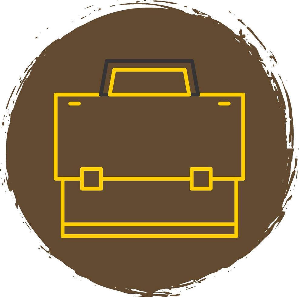 Suitcase Line Circle Yellow Icon vector