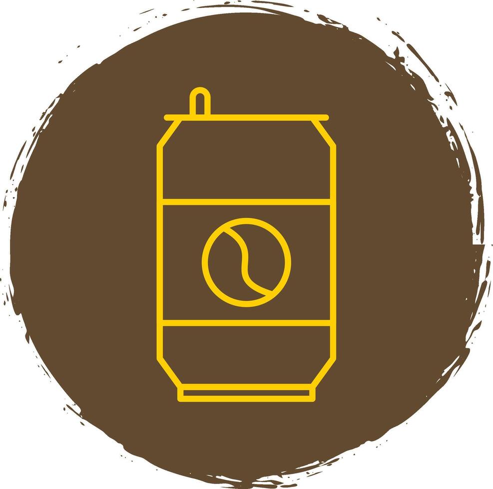 Soda Can Line Circle Yellow Icon vector