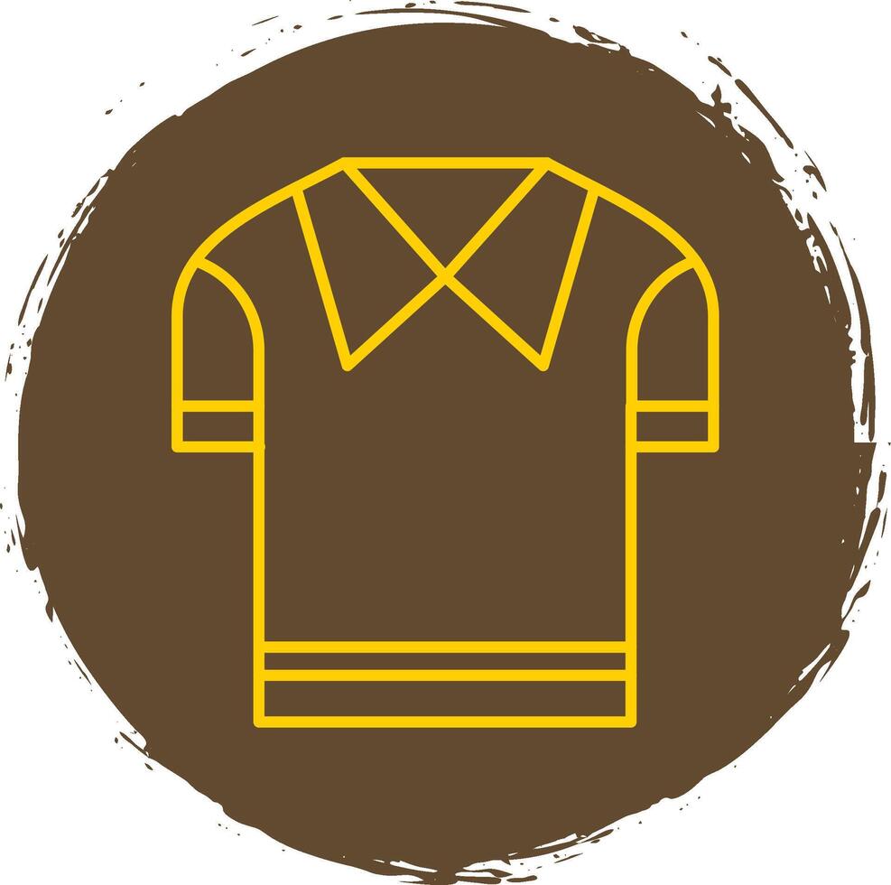Casual Shirt Line Circle Yellow Icon vector