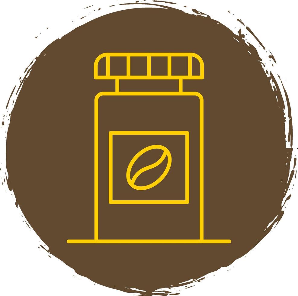 Coffee Bottle Line Circle Yellow Icon vector