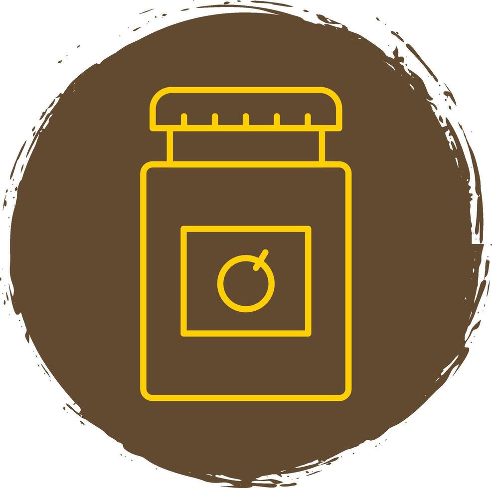 Jam Jar Line Circle Yellow Icon vector