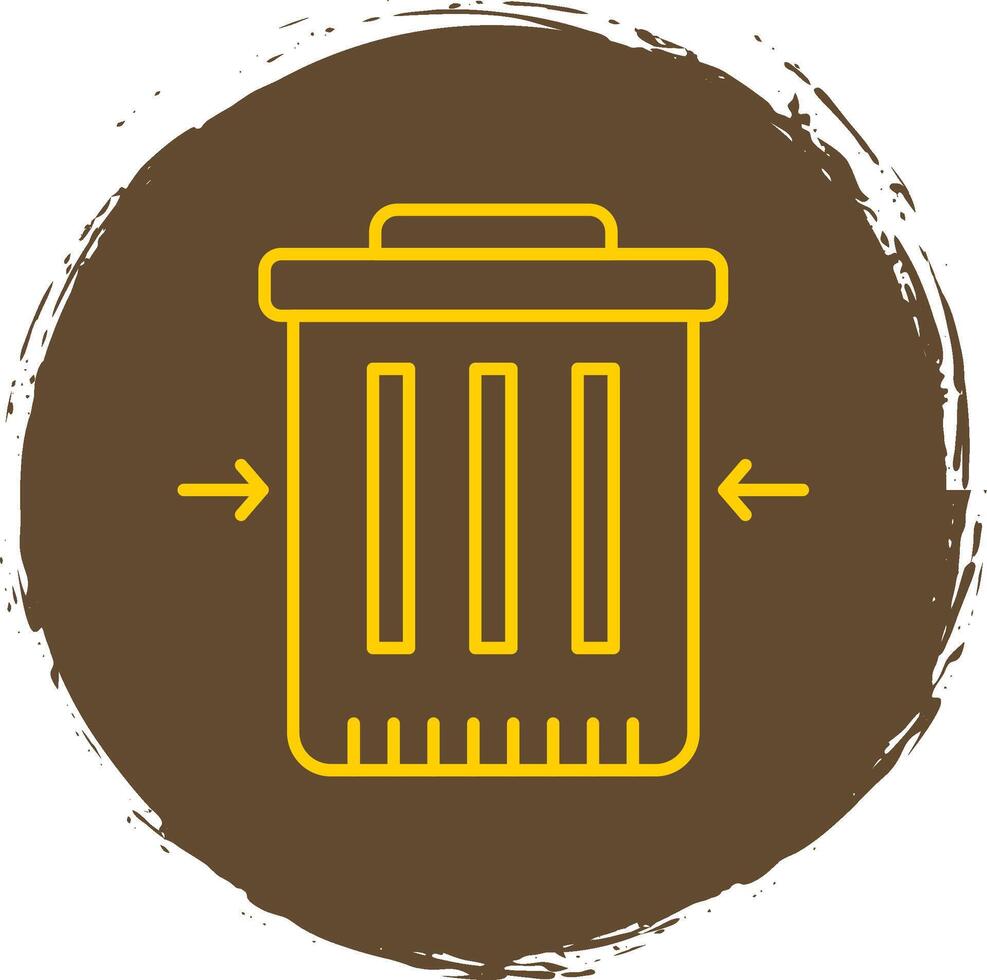 Waste Reduction Line Circle Yellow Icon vector