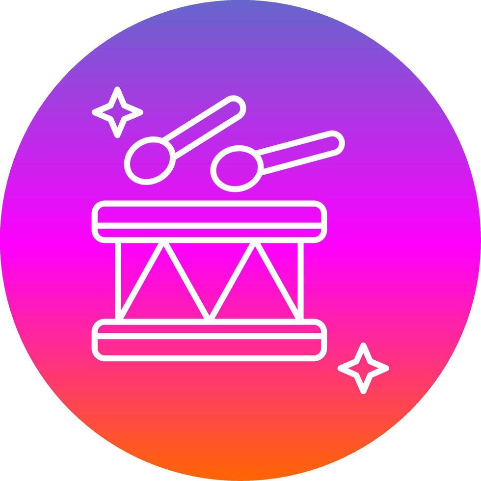 Drum Line Gradient Circle Icon vector