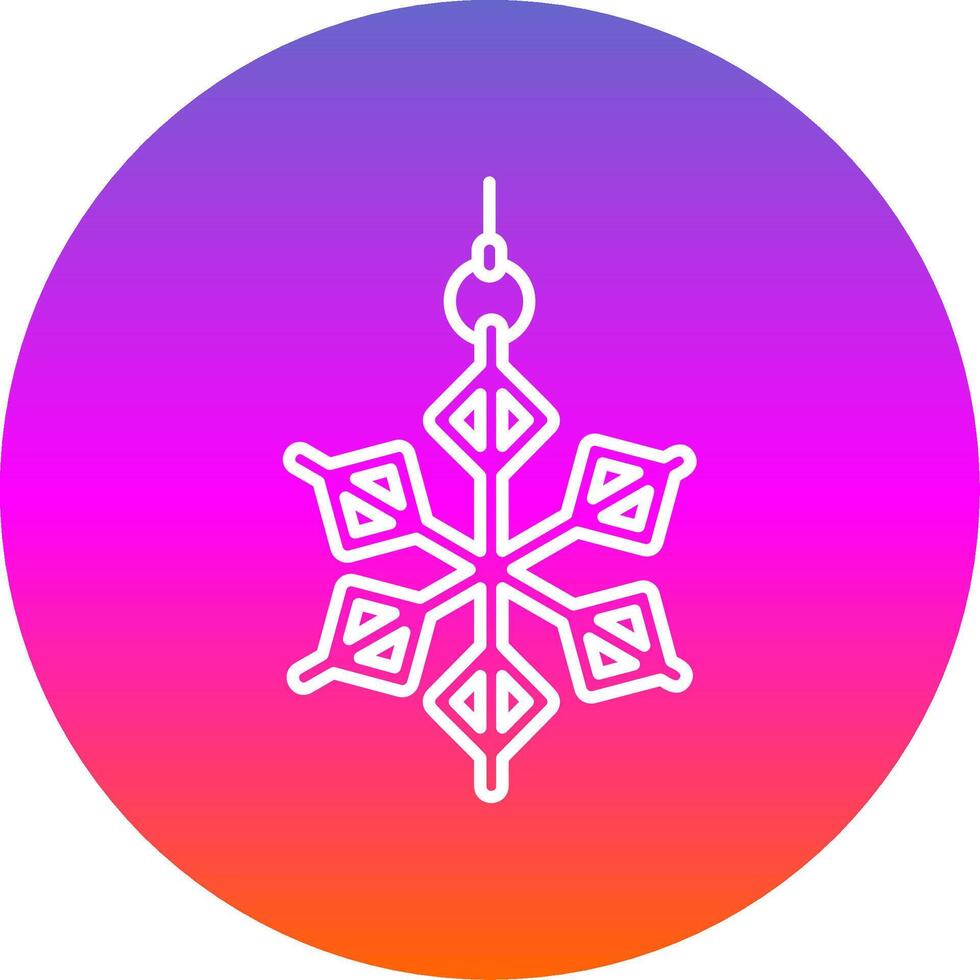 Snowflake Line Gradient Circle Icon vector