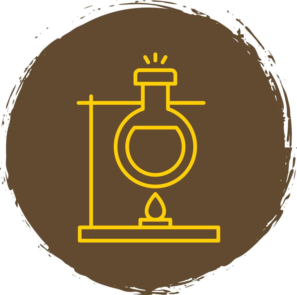 Bunsen Burner Line Circle Yellow Icon vector