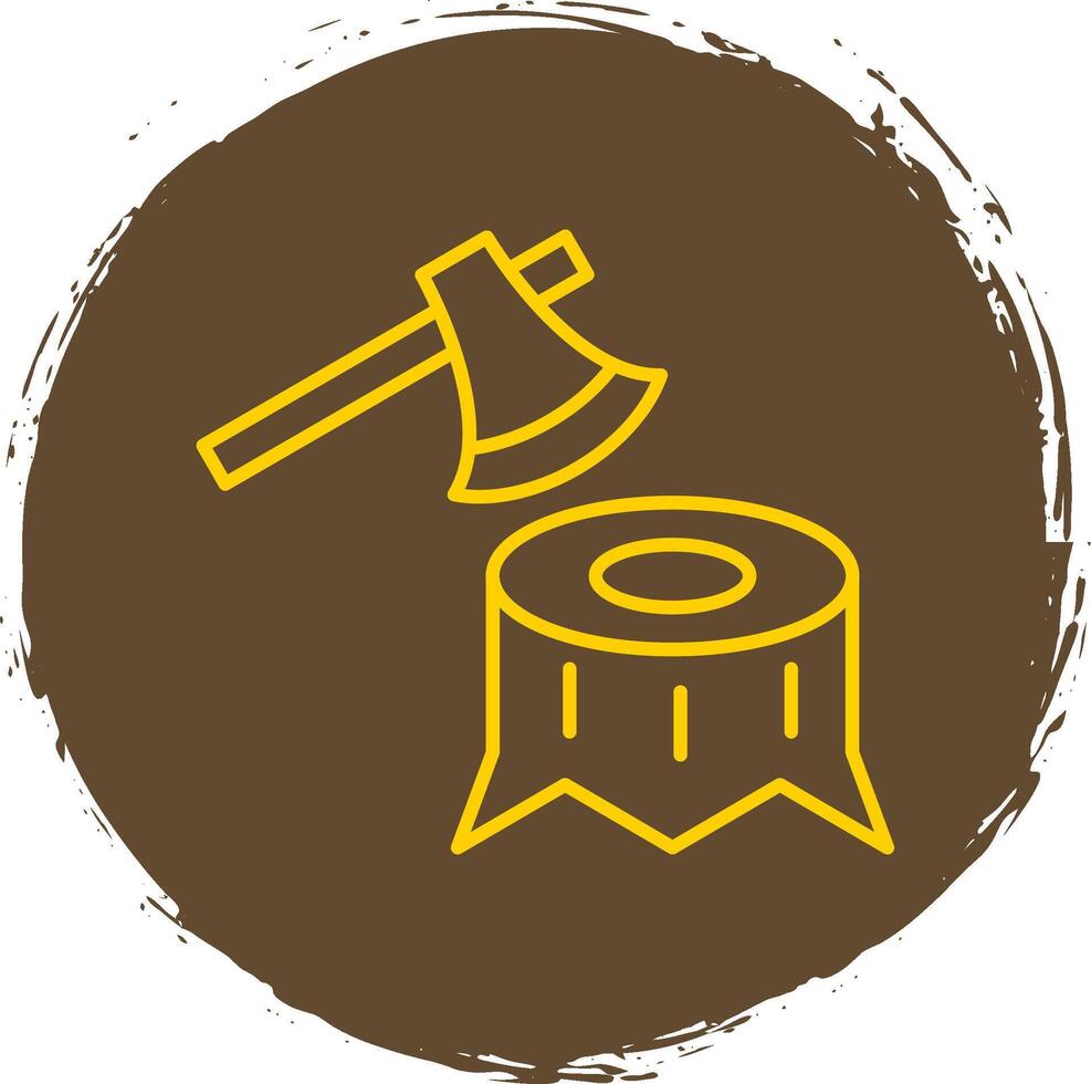 Deforestation Line Circle Yellow Icon vector