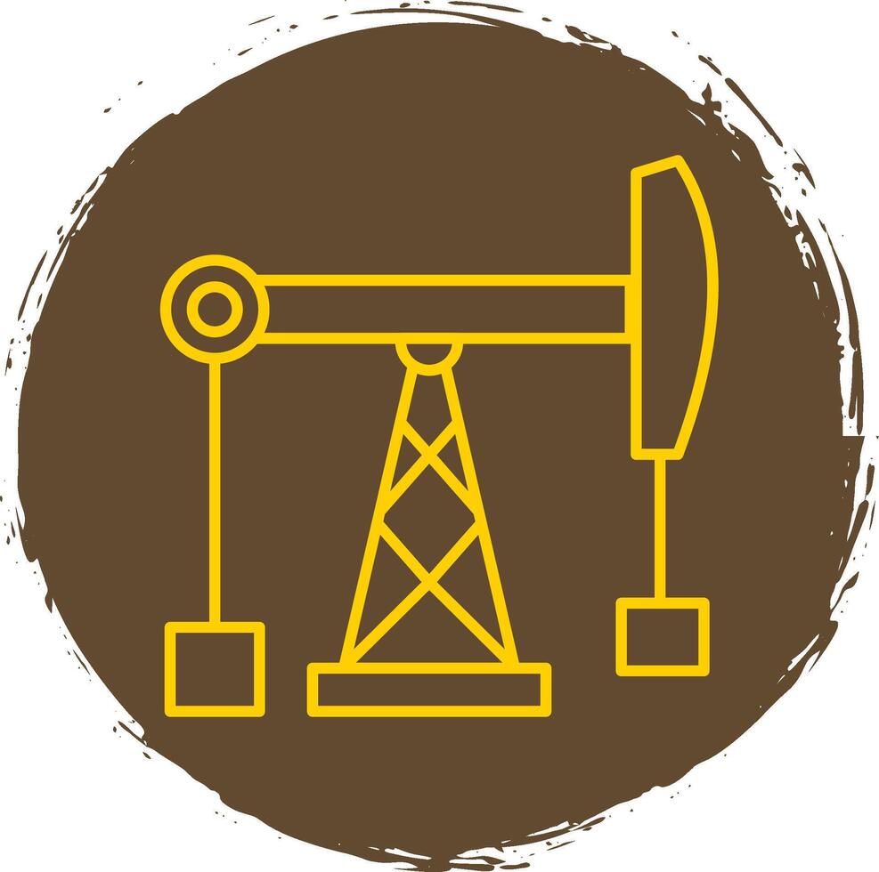 fósil combustible línea circulo amarillo icono vector