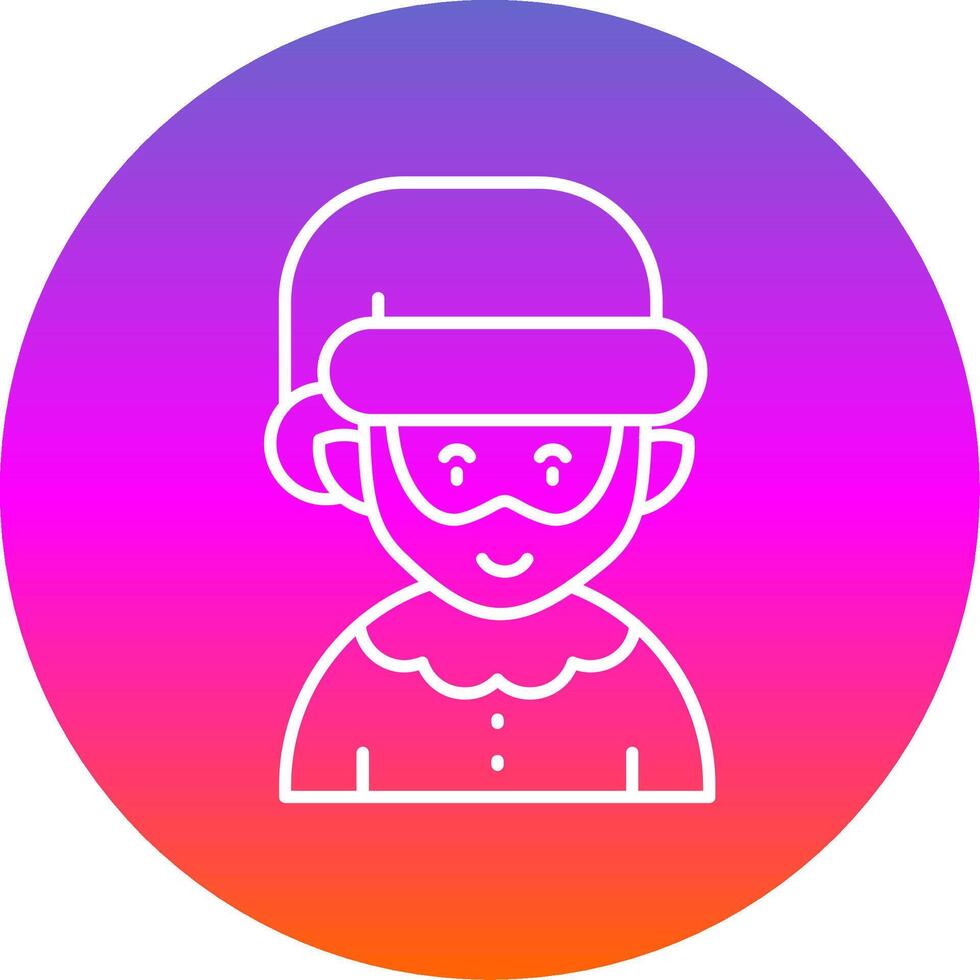 Elfie Line Gradient Circle Icon vector