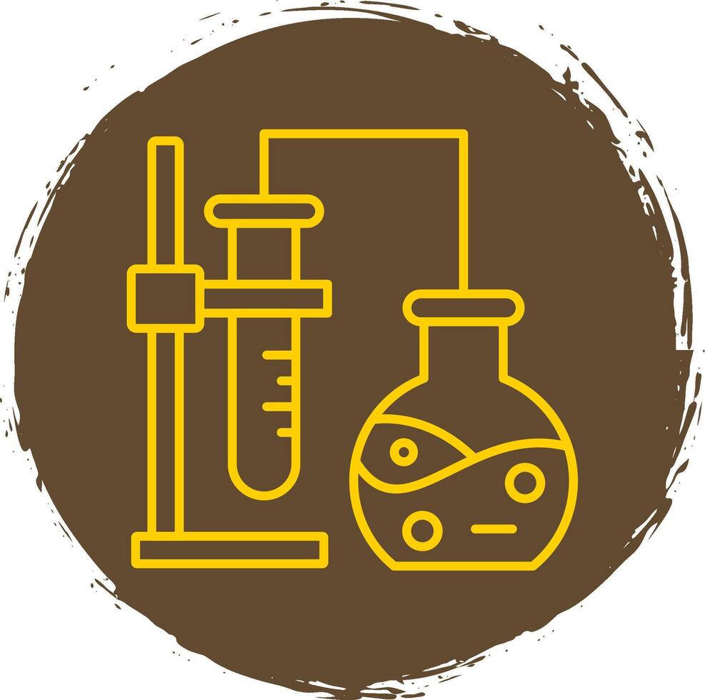 Experiment Line Circle Yellow Icon vector