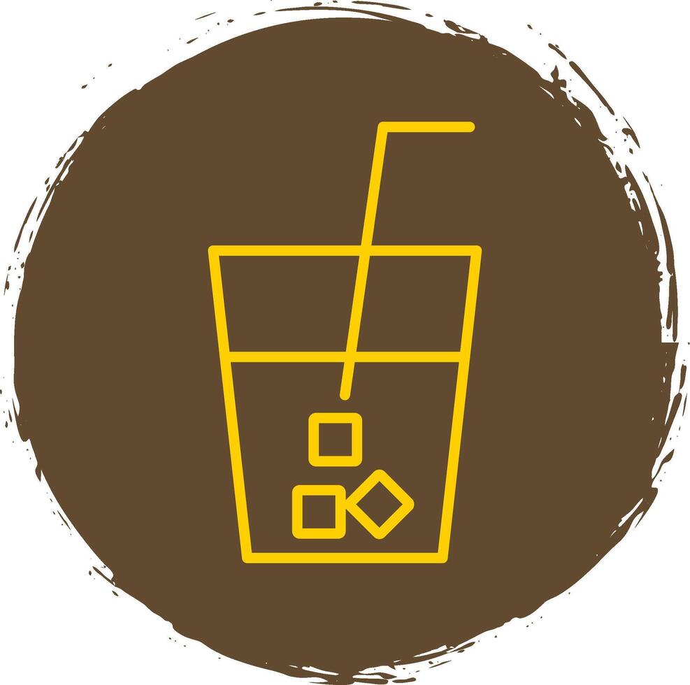 Drink Line Circle Yellow Icon vector