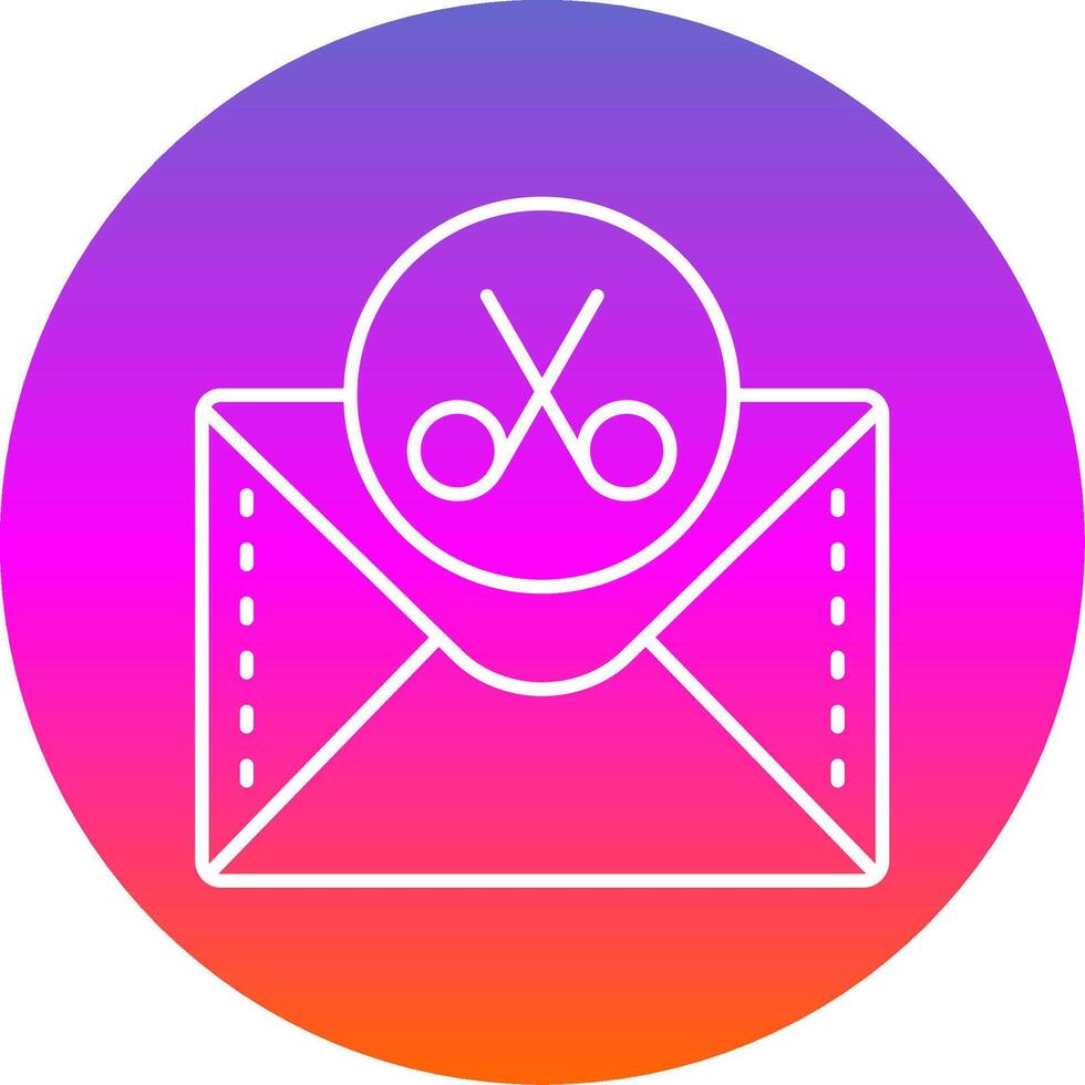 Scissor Line Gradient Circle Icon vector