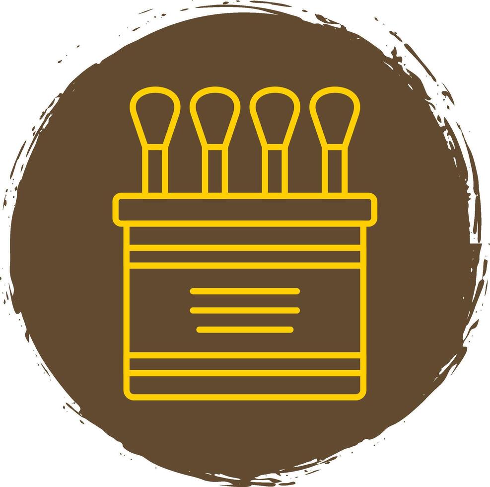 Cotton Swab Line Circle Yellow Icon vector