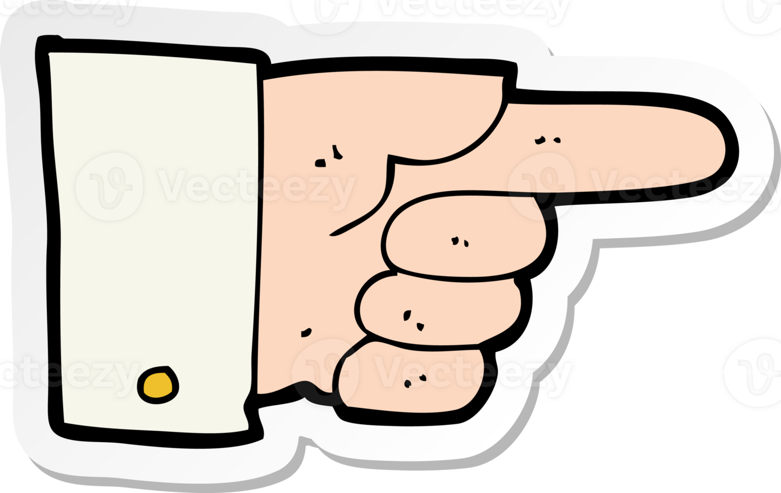 sticker of a cartoon pointing hand png