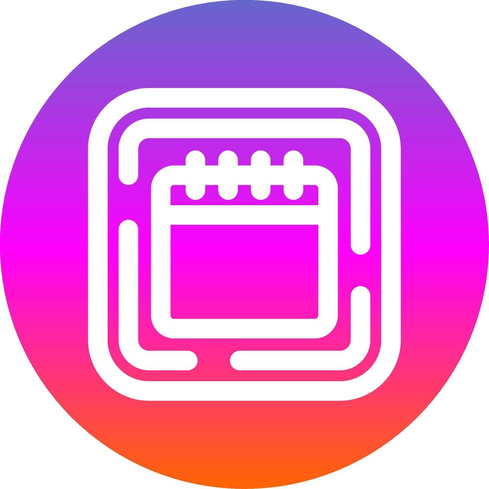 Calendar Line Gradient Circle Icon vector