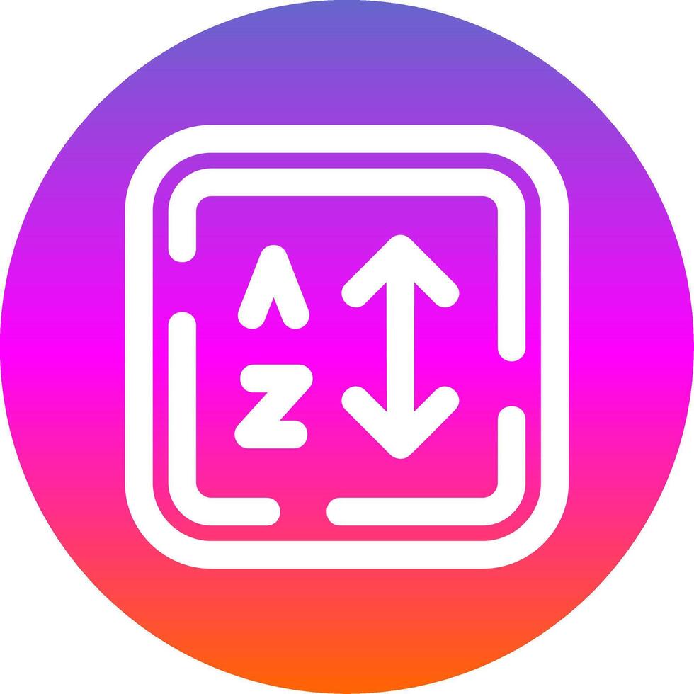 Alphabetical order Line Gradient Circle Icon vector