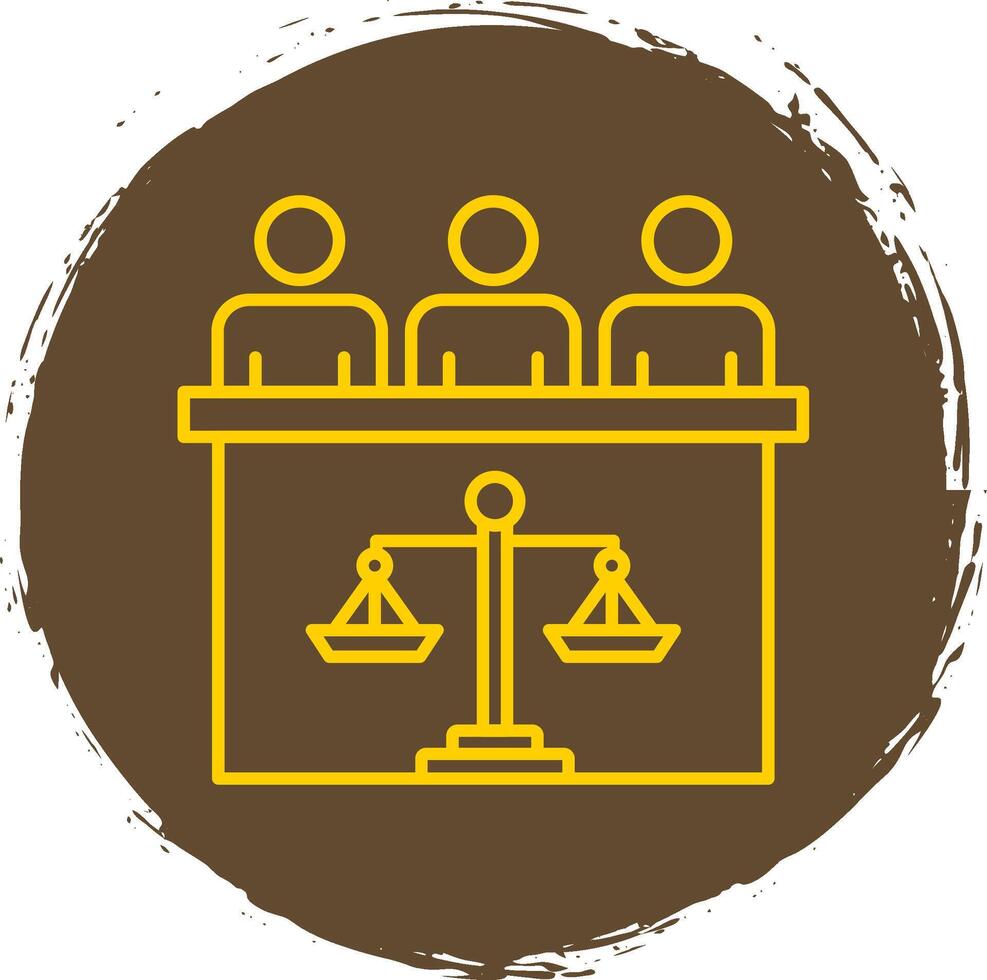 Court Jury Line Circle Yellow Icon vector