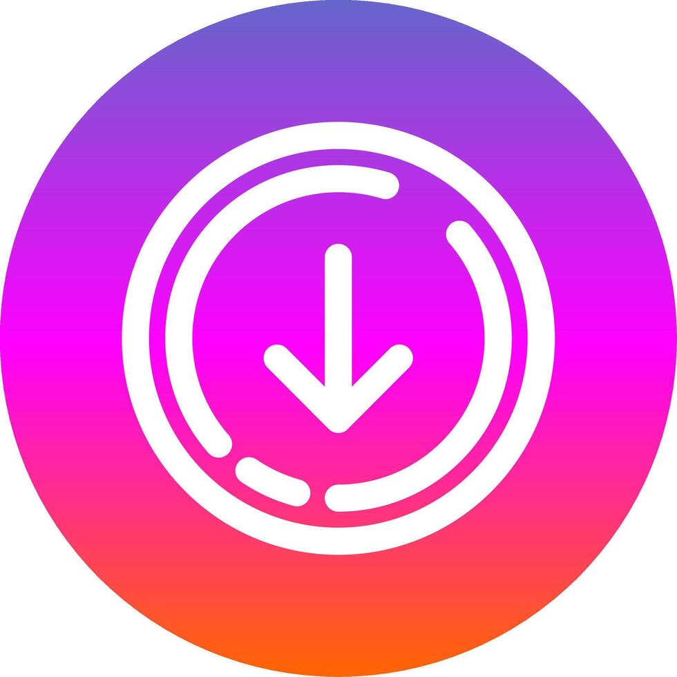 Down arrow Line Gradient Circle Icon vector