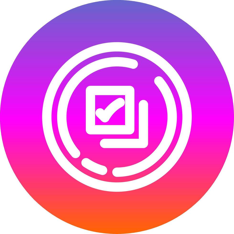 Checkmark Line Gradient Circle Icon vector